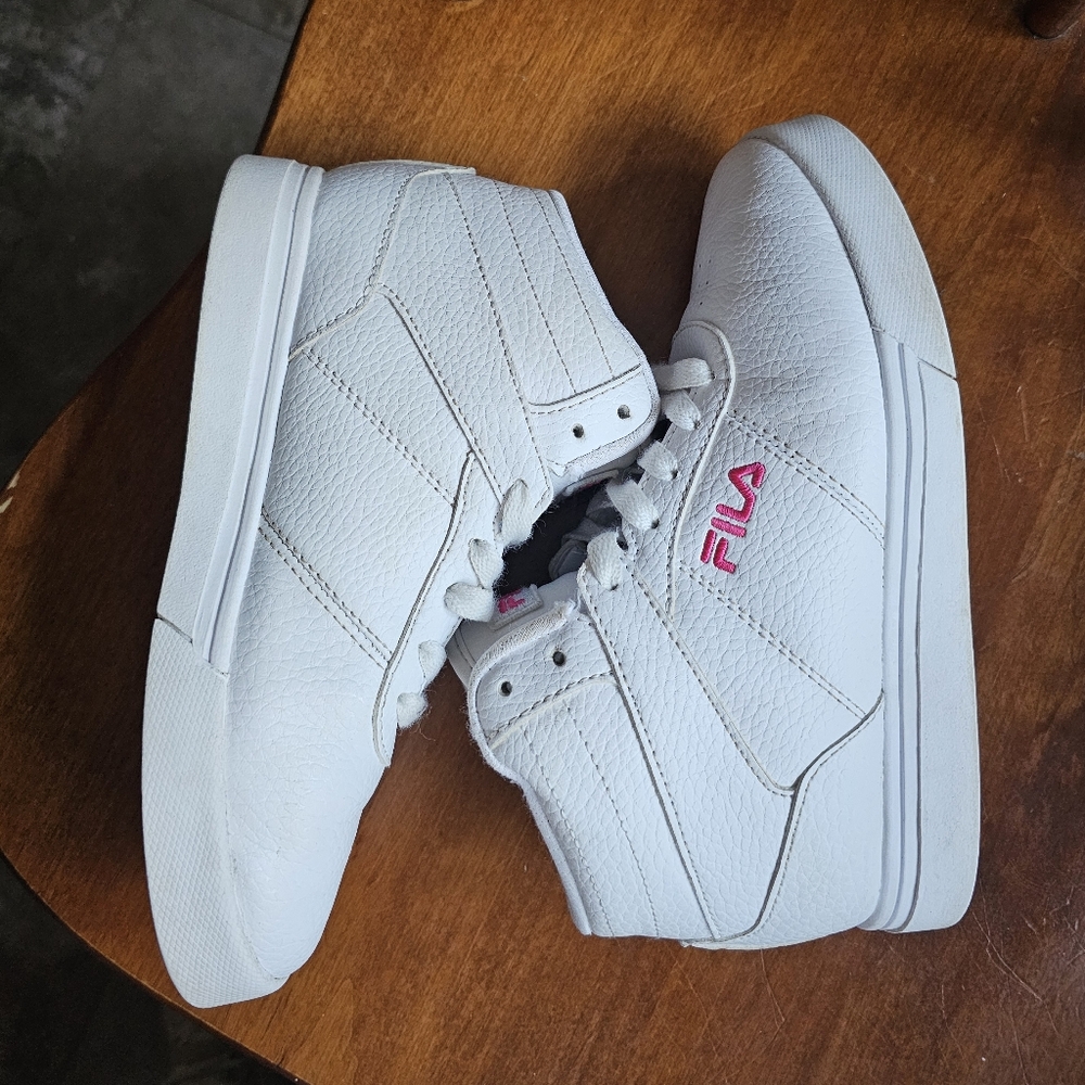 Fila White High-Top Sneakers
